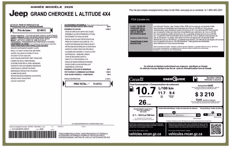 2026 Jeep Grand Cherokee L Altitude